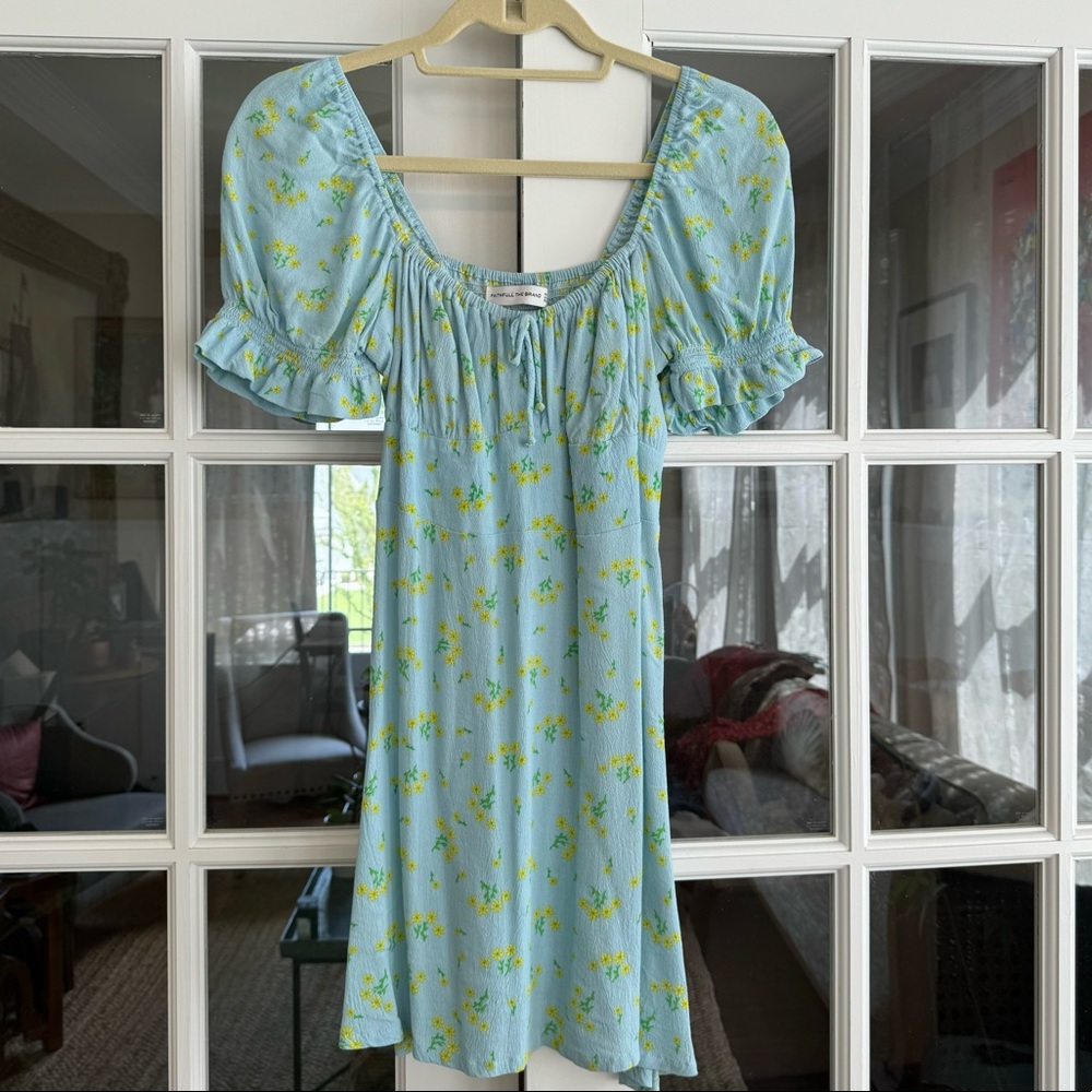 dainty blue floral minidress